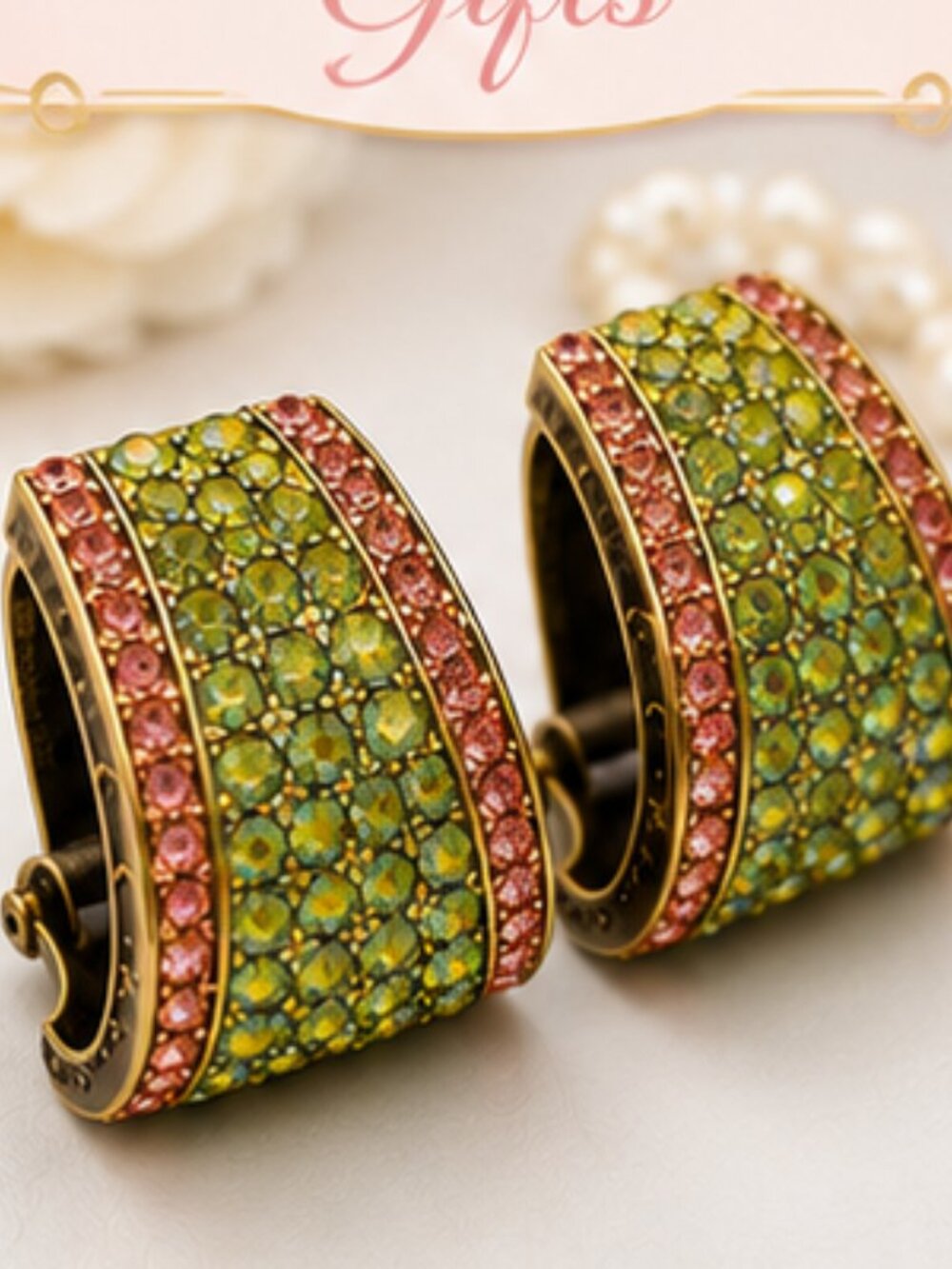 Heidi Daus "Say It With Style" Crystal Half Hoop Earrings | Swarovski Crystals - Picture 2 of 7